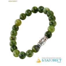 Четки-браслет из хризопраза, 90 псалом, 20 зёрен, (диаметр 60мм, зерно 8мм)