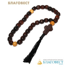 Четки из самшита (30 зерен) с крестом