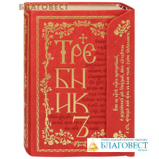 Требник. Кожаный переплет на клапане. Золотой обрез. Церковно-славянский шрифт