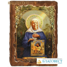 Икона под старину Святая блаженная Матрона Московская, размер 14,5х20см, дерево