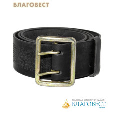 Ремень воина (офицерский), тиснение молитвы снаружи. Натуральная кожа. Длина изделия 128см, ширина 5см