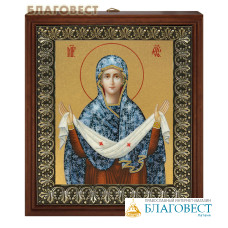Икона Покров Пресвятой Богородицы, размер 13*16см, золочение поталью