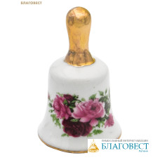 Колокольчик с цветами малый, керамика