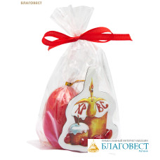 Пасхальный подарочный комплект Свеча декоративная и магнит «Кулич»