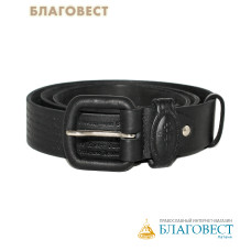 Ремень мужской, тиснение молитвы снаружи. Натуральная кожа. Длина изделия 115см, ширина 3,5см